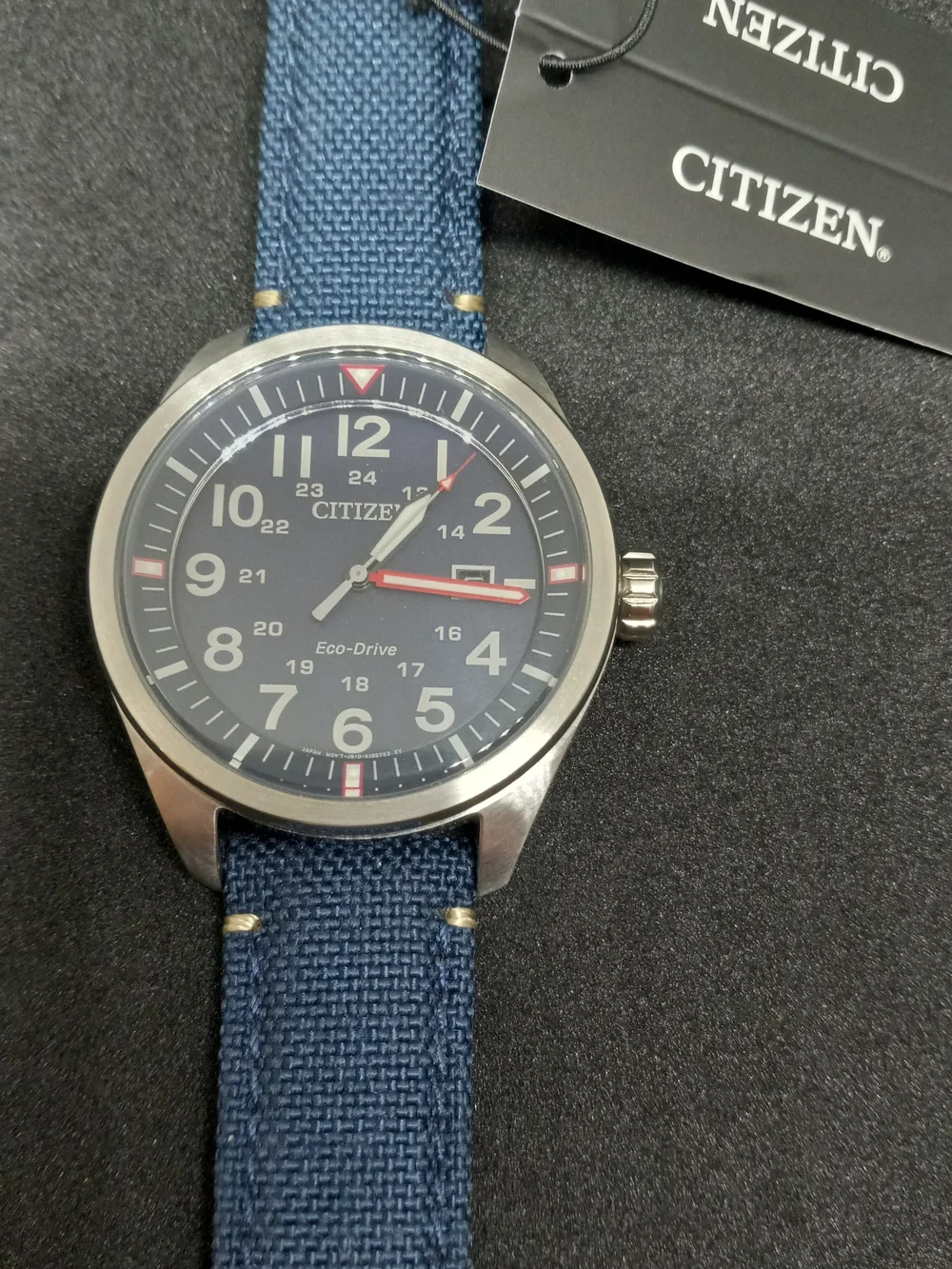 Citizen Eco-Drive Navy Dial Canvas Strap Watch